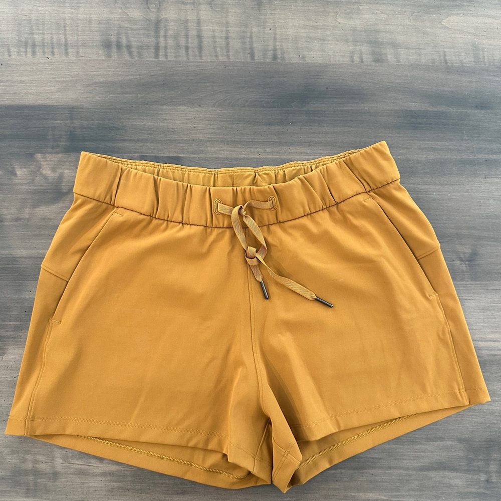 Lululemon Athletica High Waist Mustard Shorts